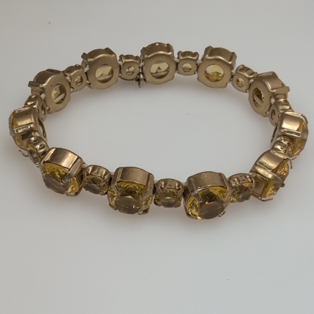 J. Crew Gold Stretch Bracelet with Yellow Stones - Picture 3 of 6
